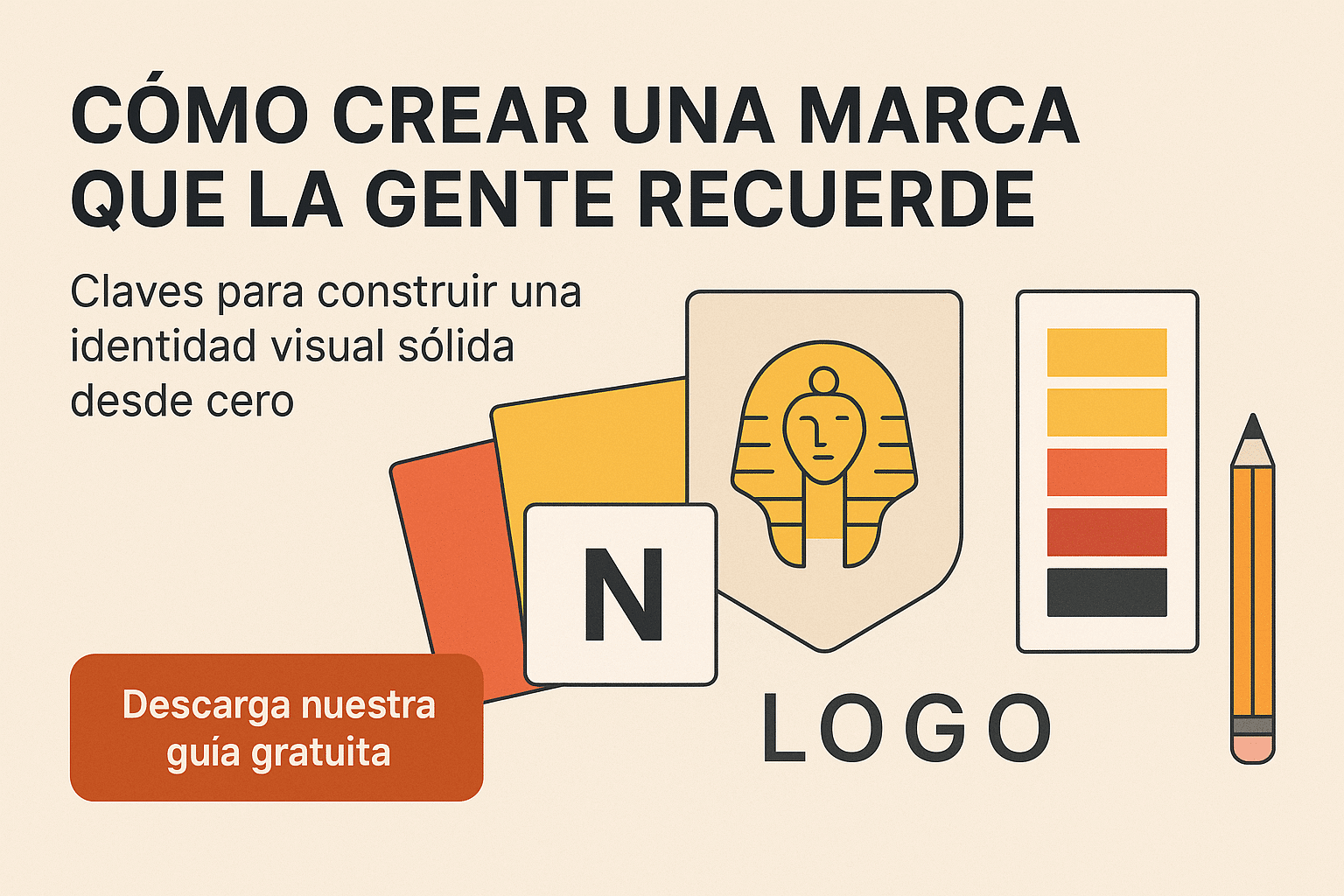 Guía gratuita de Faraón Agencia sobre cómo crear una marca memorable y construir una identidad visual sólida en España.